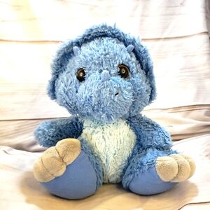Aurora Blue Triceratops Dinosaur Baby Plush Stuffed Toy 10 Inch 2018 Wash Wear